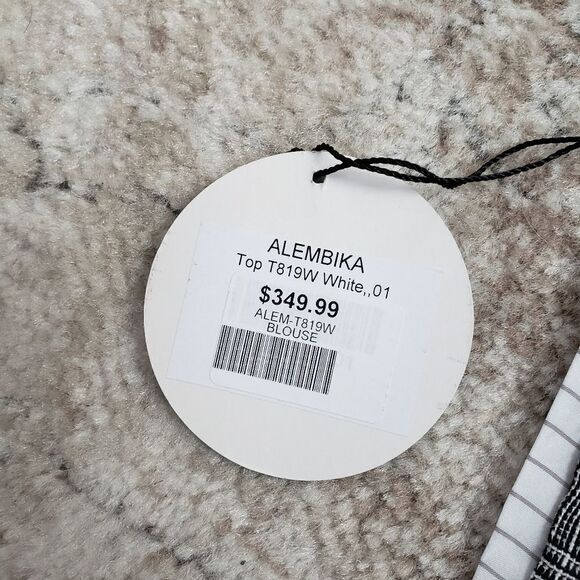 Alembika NWT Small Medium Oversized Black White Linen Blend Cold Shoulder Tunic - Picture 3 of 15